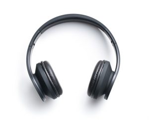 Wireless headphones on white background